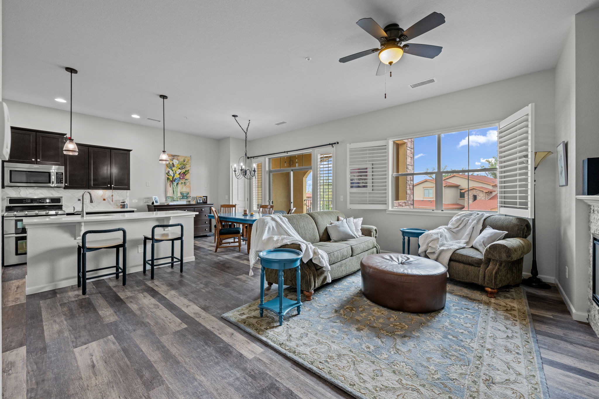 Open Floor Plan with Kitchen, Breakfast Nook and Living Room, luxury vinyl flooring throughout