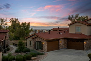 View of mountains and townhomes across the street