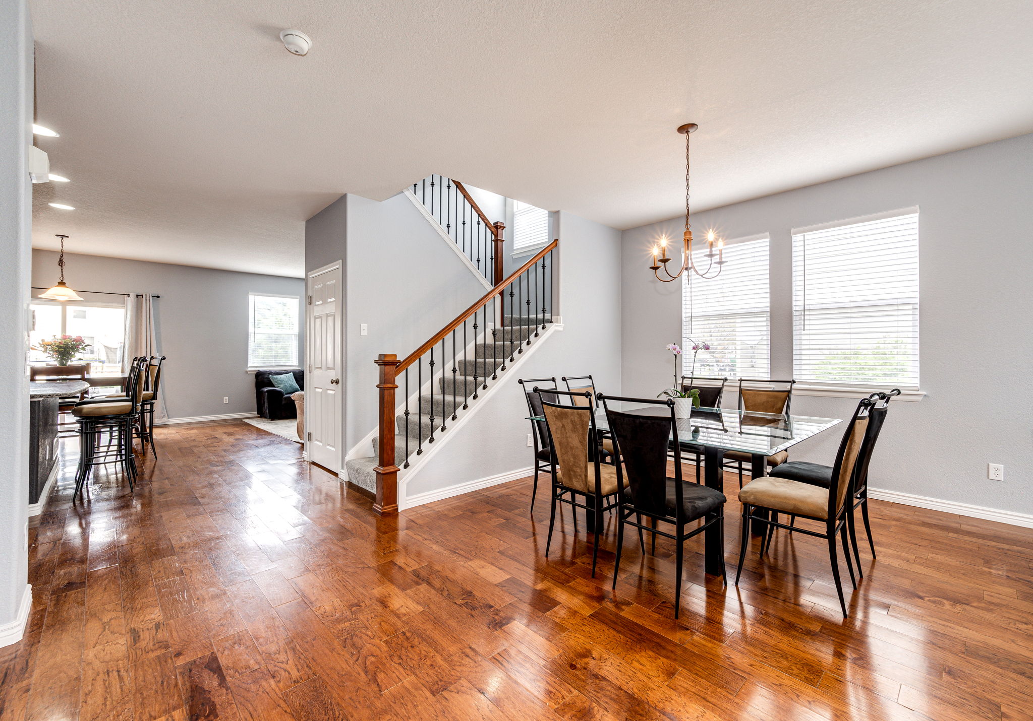 Separate area for dining and stairs leading up to the 2nd level of the home