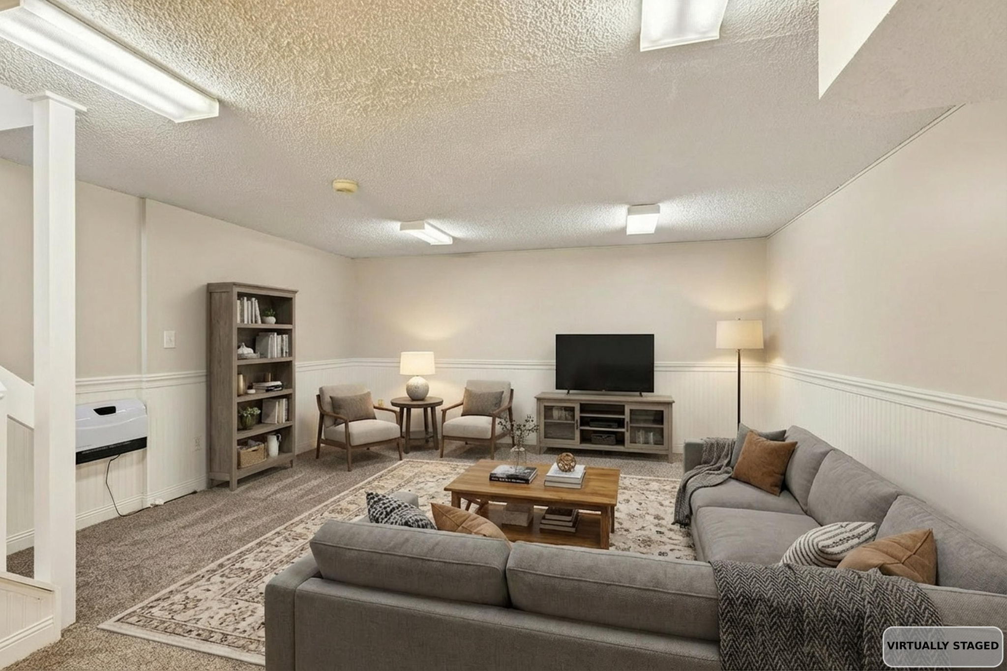 Finished Basement Virtually Staged