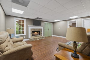Second Fireplace in Basement Living Room