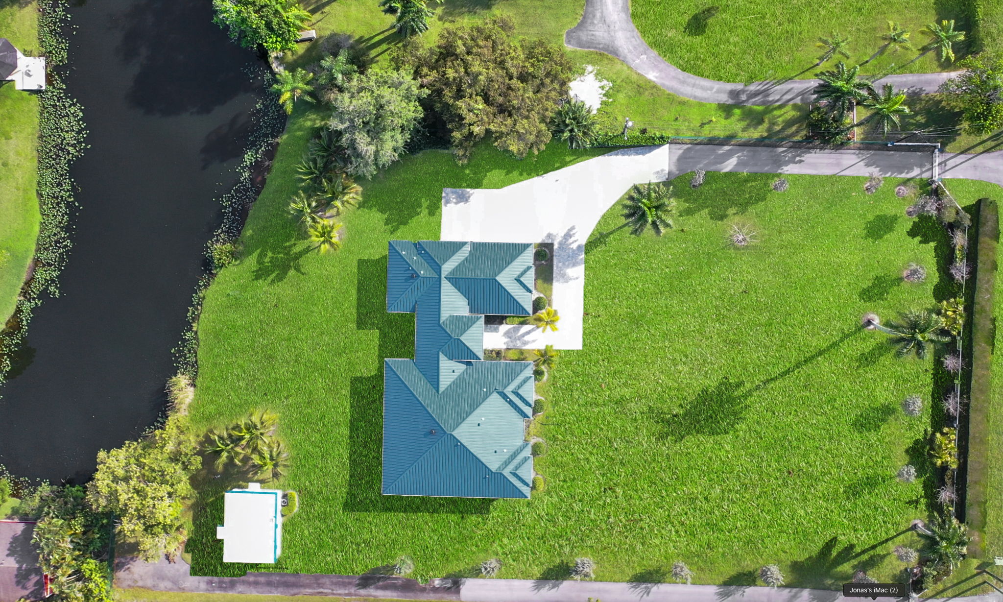 Aerial View Top - - Private, gated 2-acre Estate with Lake