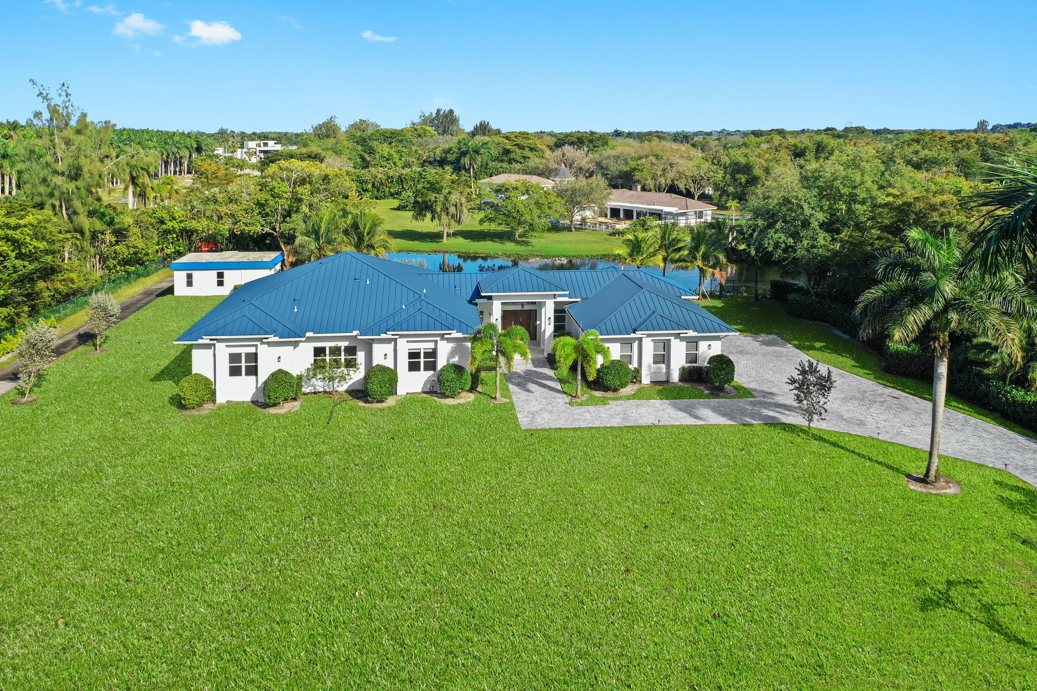 Aerial View Front - Private, gated 2-acre Estate