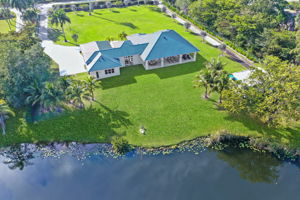 Aerial View - - Private, gated 2-acre Estate with Lake