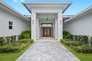 Entry - Front Porch and Entrance with Marble Tile and Pavers