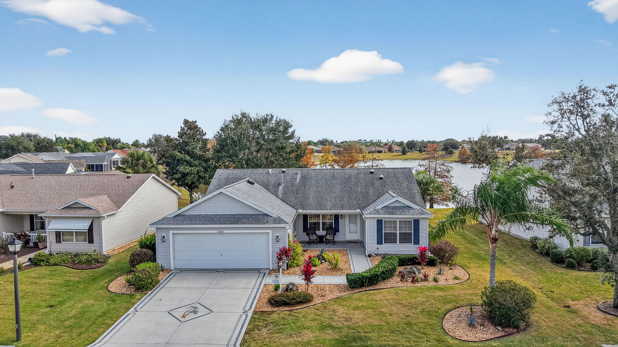 Aerial Front Elevation with Water Views