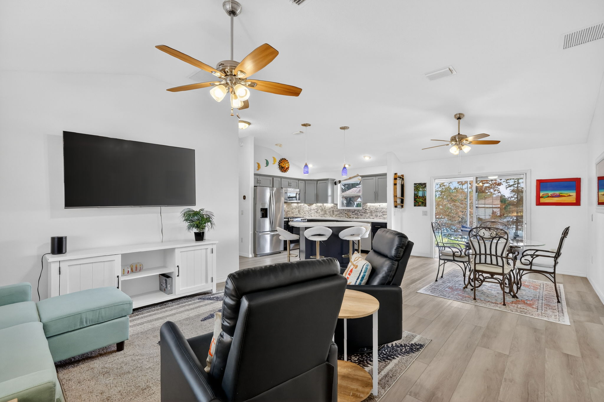 Living, Dining, and Kitchen