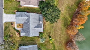 Aerial Side Elevation with Rear Yard and Water Views