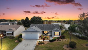 Twilight Front Elevation with Water Views