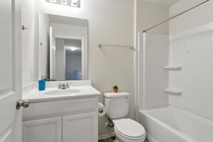 The upstairs bath
