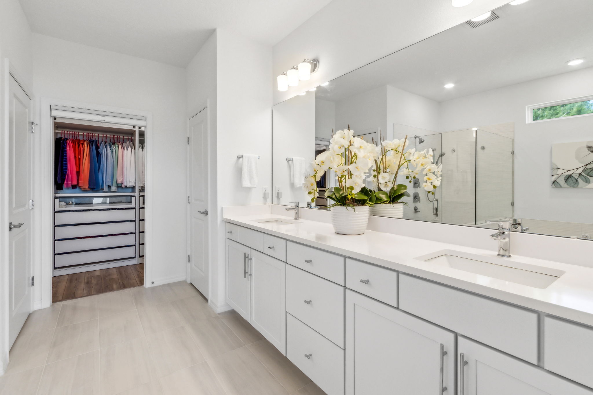 The bedroom features a large ensuite master bath ...