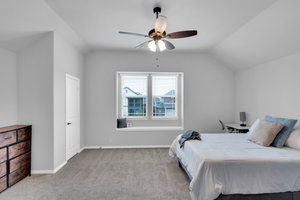 Your largest secondary bedroom enjoys privacy upstairs with a window seat, double closets, and its own full bath