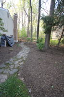 Hardscaped stone with mulch throughout