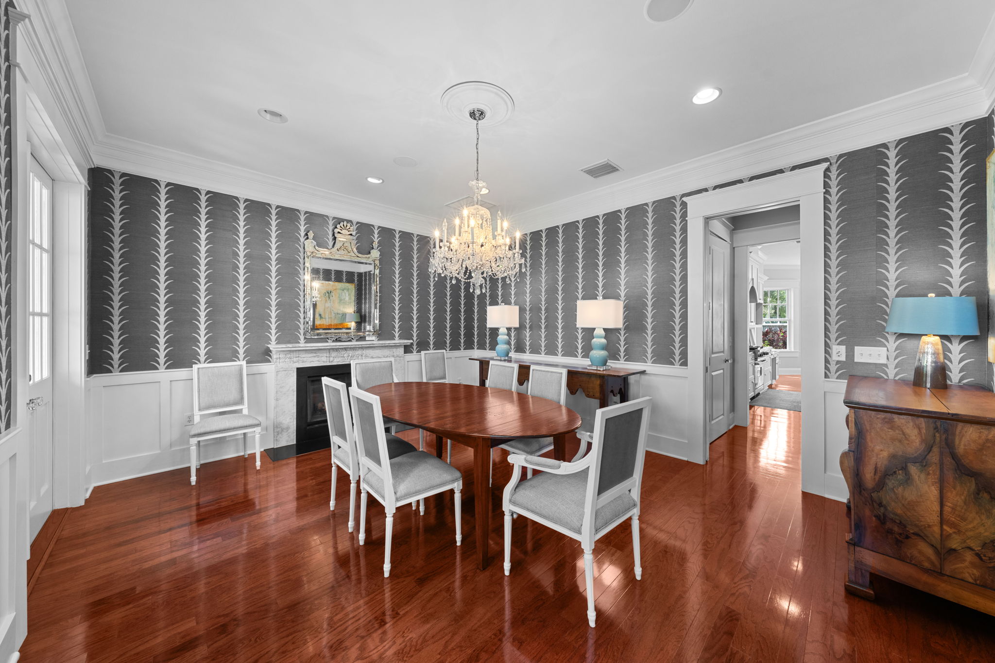 Formal dining room is spacious
