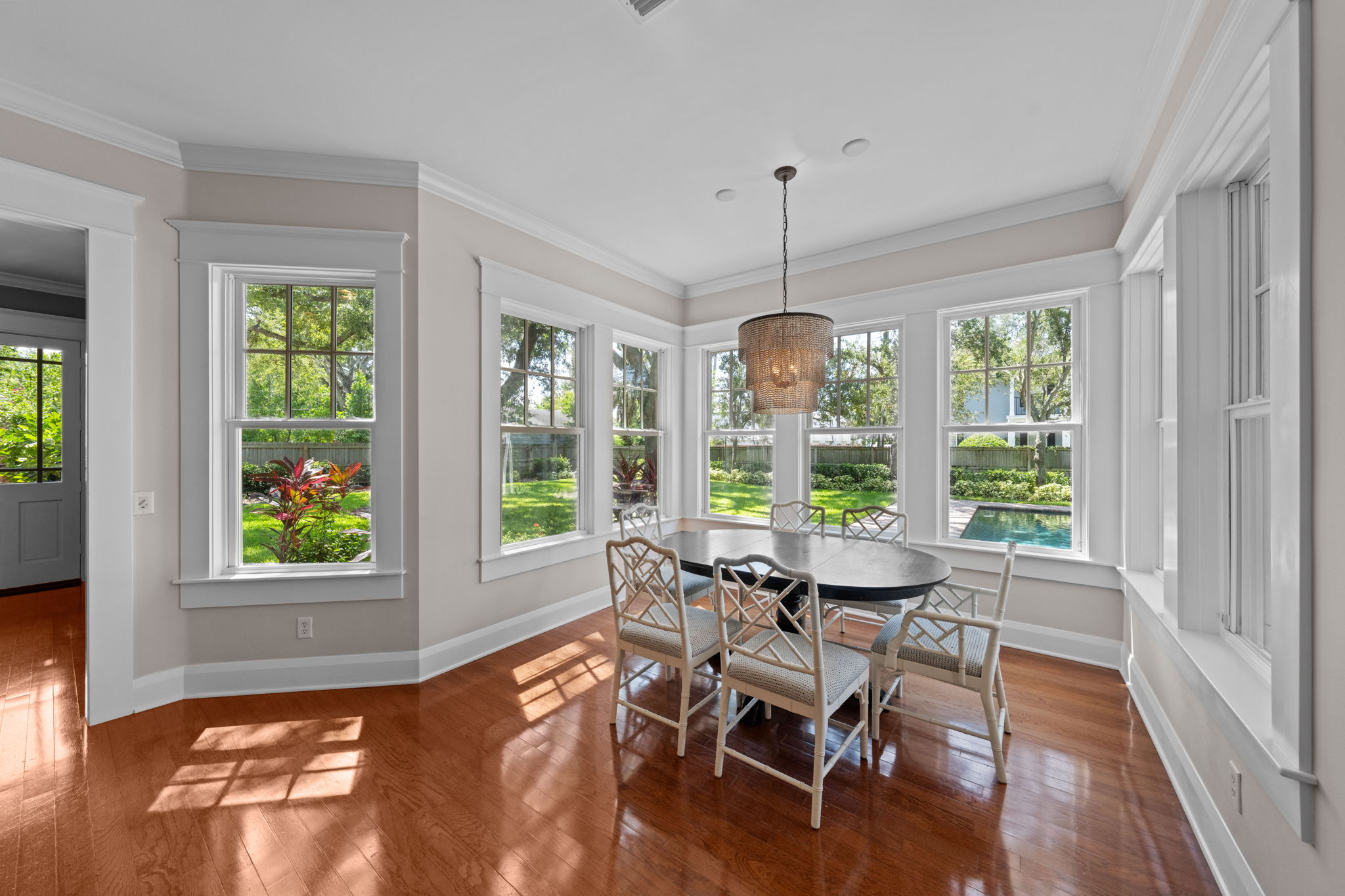 Abundance of natural light overlooking the huge back yard