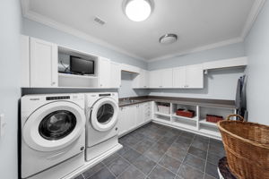 The upstairs laundry room is oversized