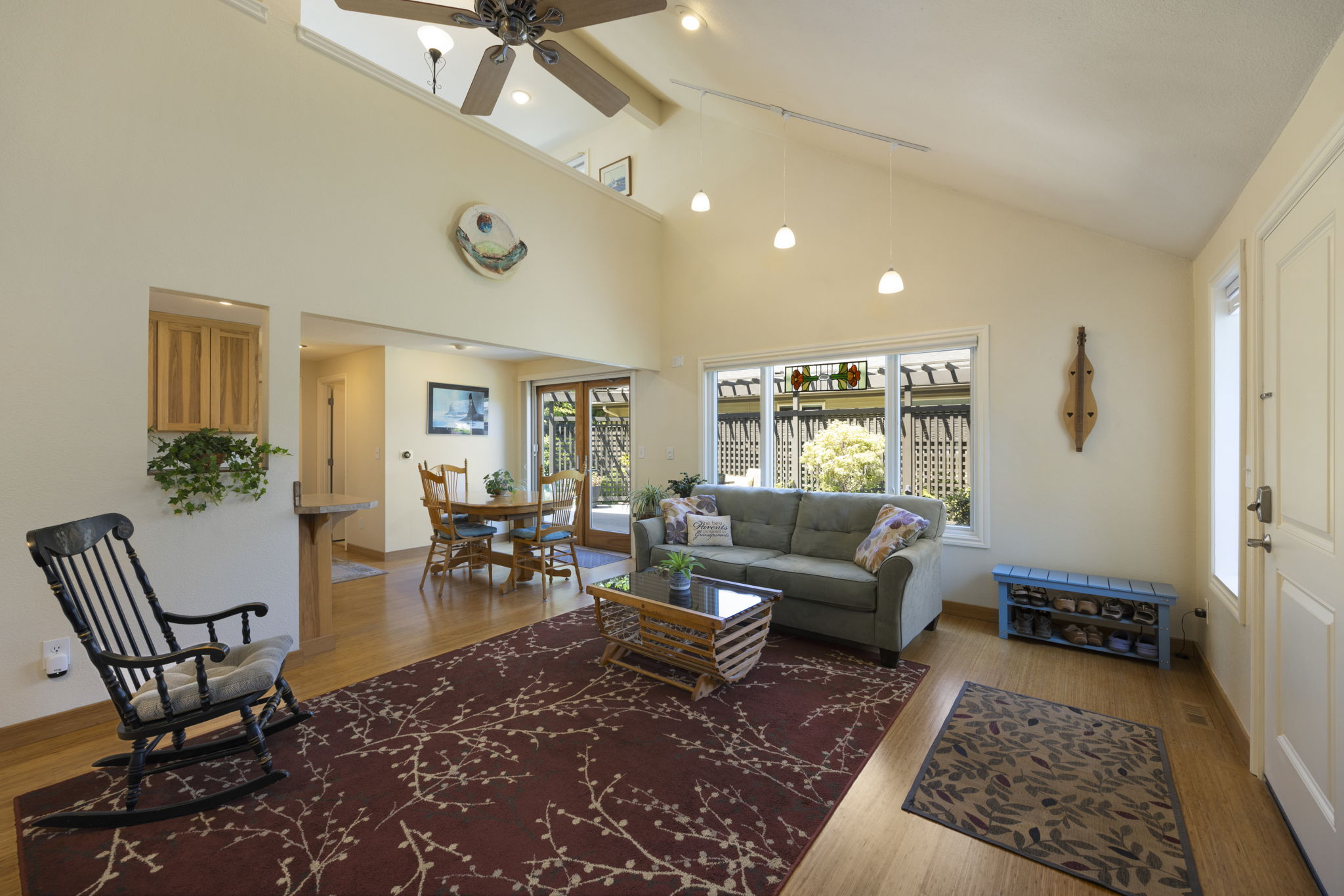 Great Room with ceiling fan