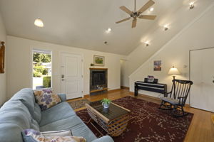 Gas Fireplace & Stairs to the loft!