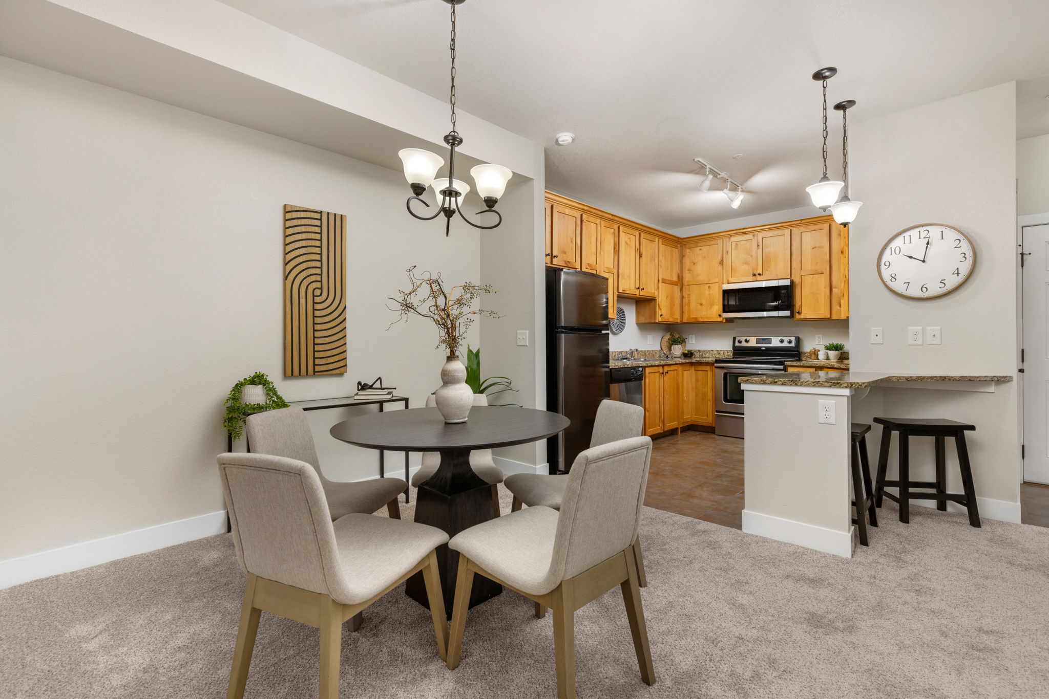 Kitchen Opens Conveniently to Dining Areas