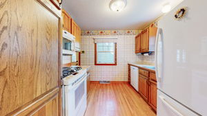 Updated kitchen with hardwood floors