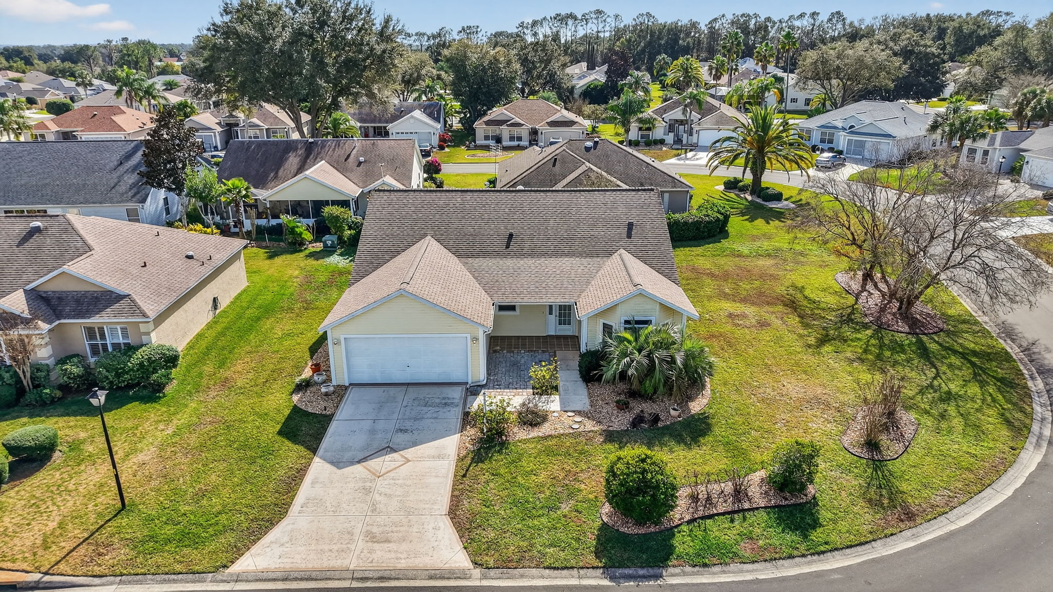 Aerial Front Elevation with Large Corner Lot and Room For a Pool!