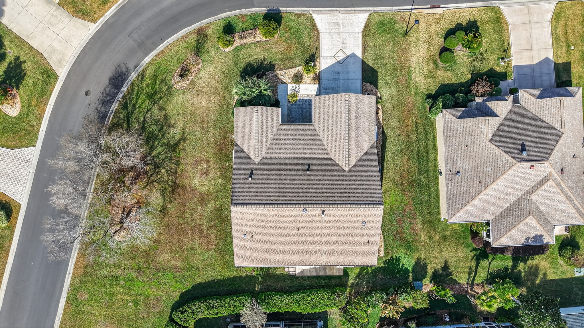 Aerial with Large Corner Lot and Room For a Pool!