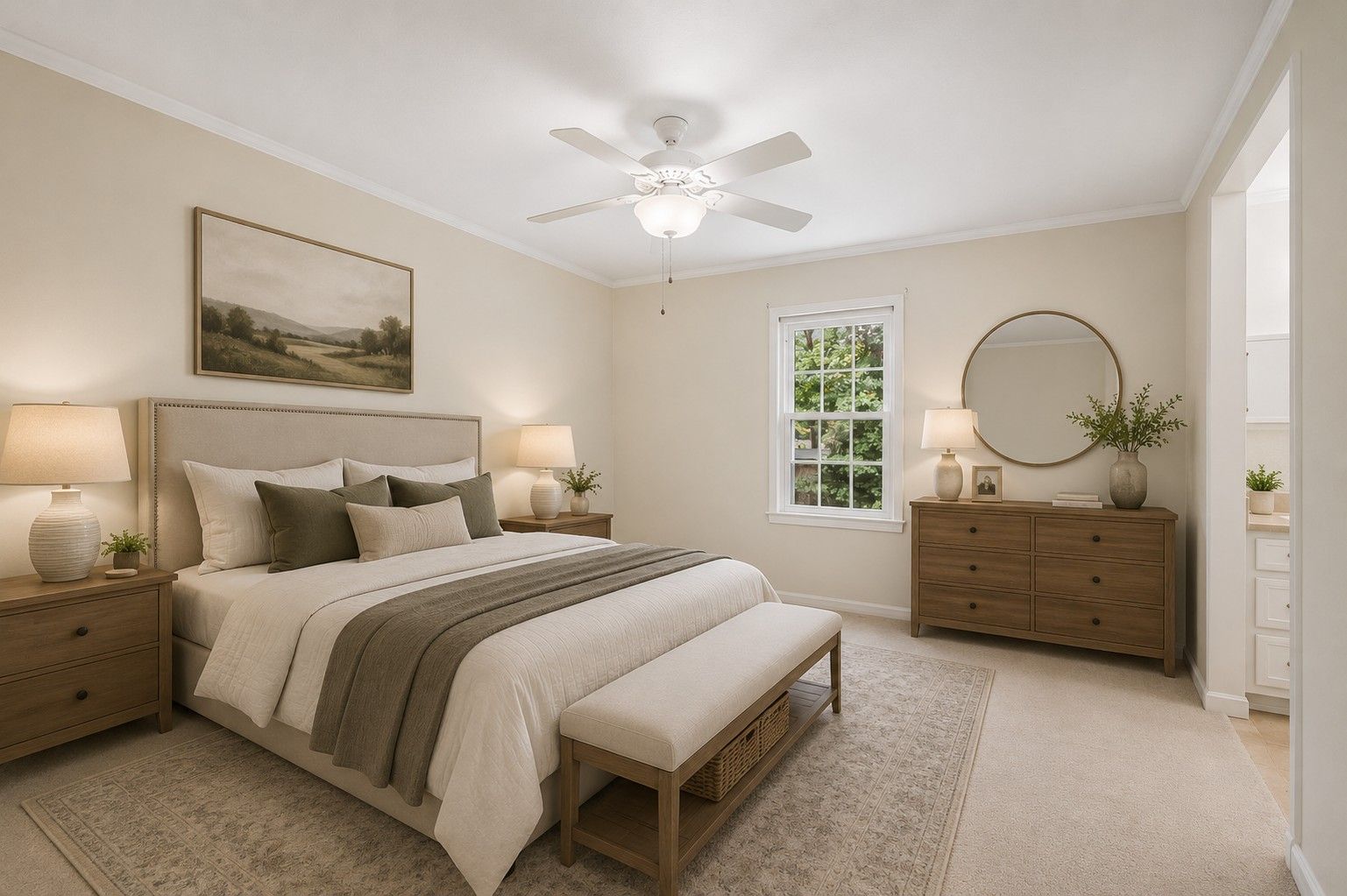 Primary Bedroom - Virtually Staged - AI Generated