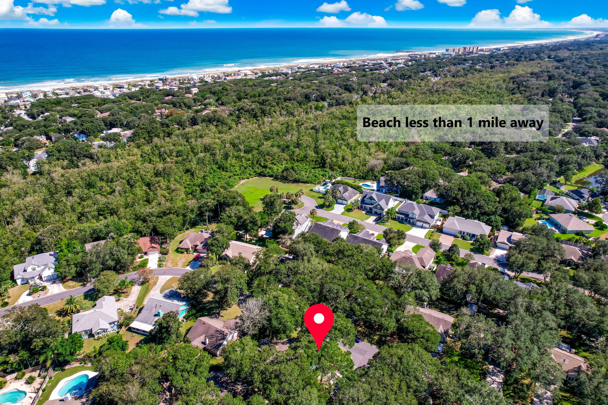 You'll value the home's proximity to the beach, just under a mile away.