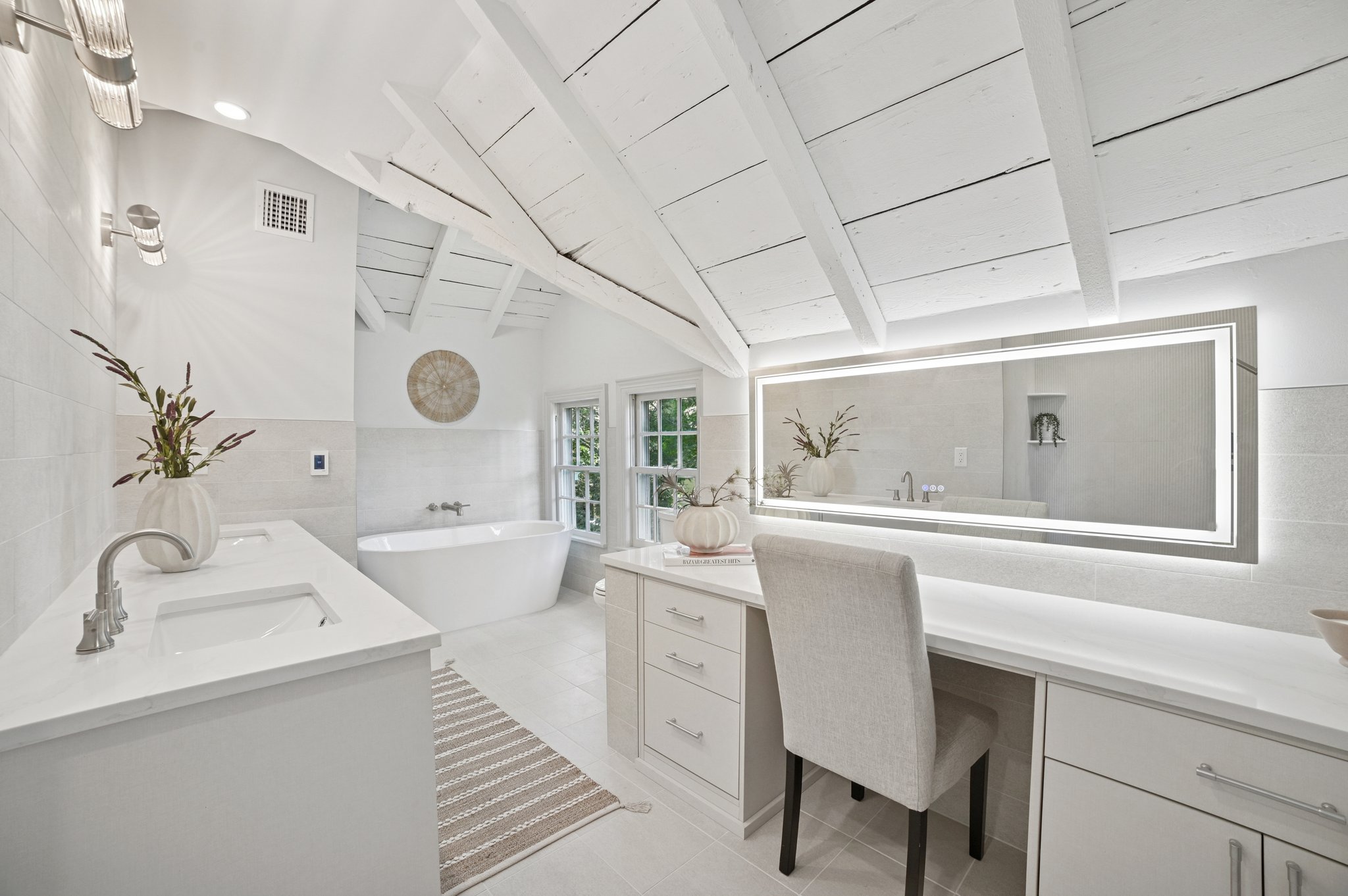 Primary Bath Soaking Tub and Vanity