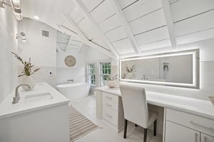 Primary Bath Soaking Tub and Vanity