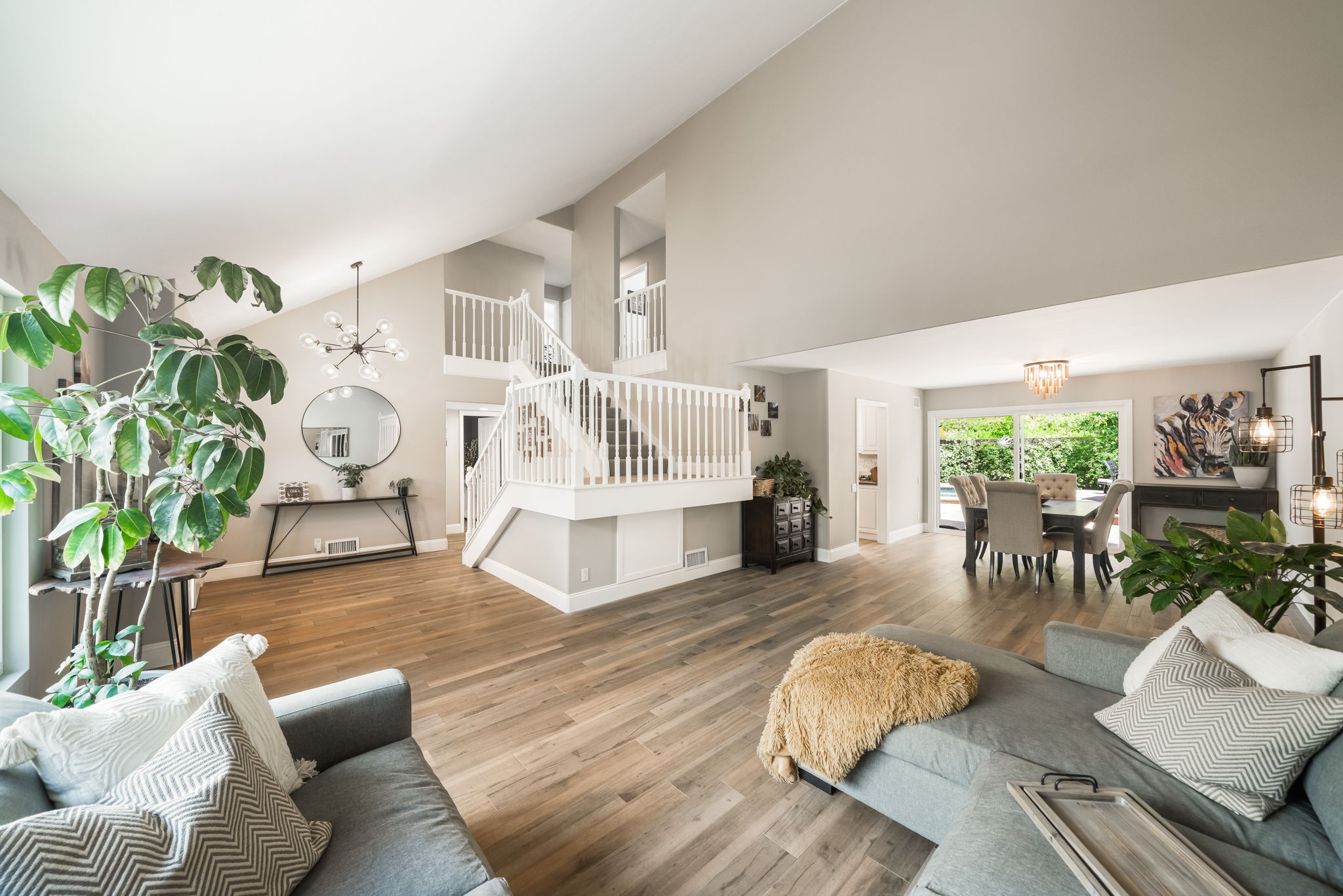 Vaulted Ceilings In Entry and Living Room