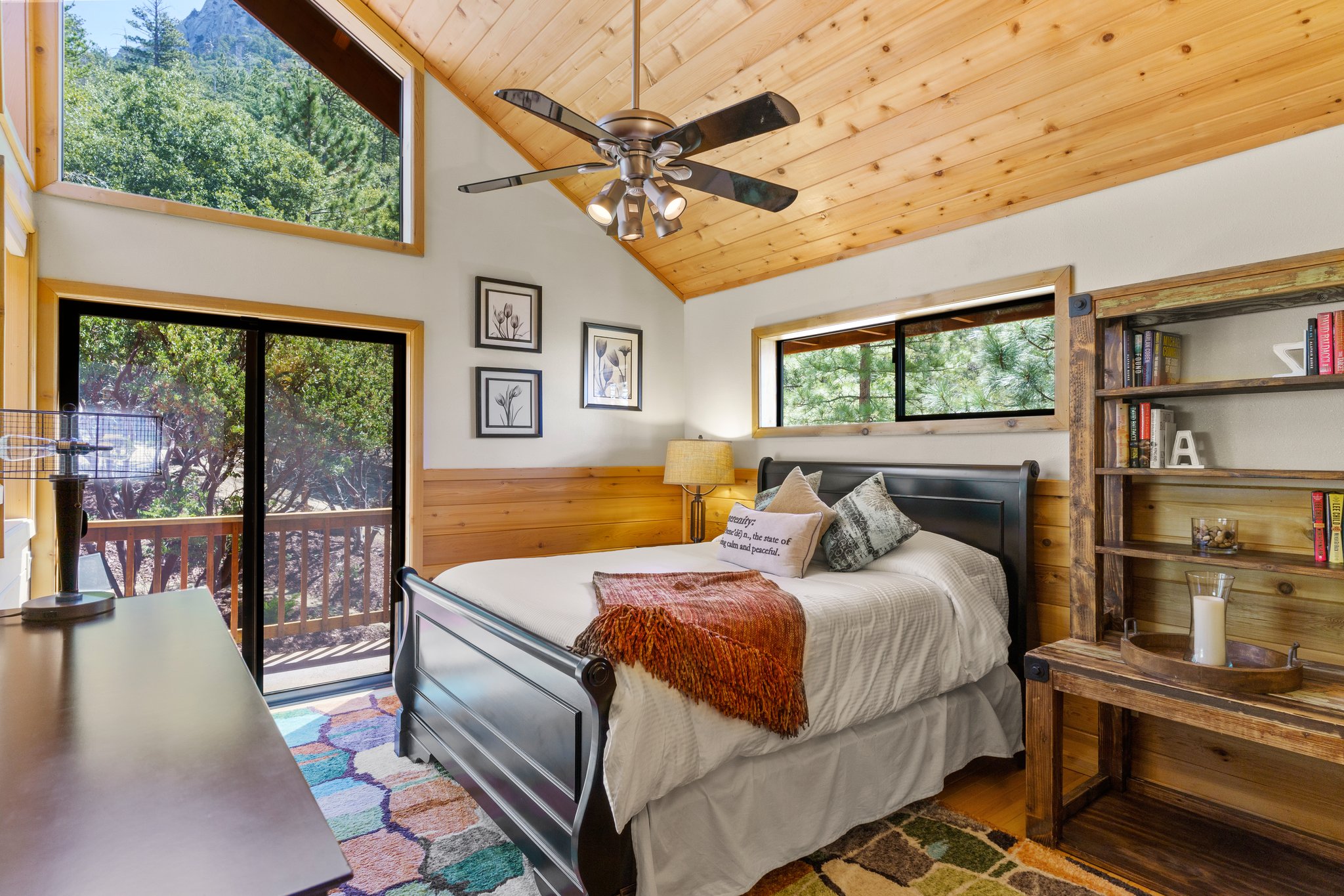 Upstairs bedroom with private deck