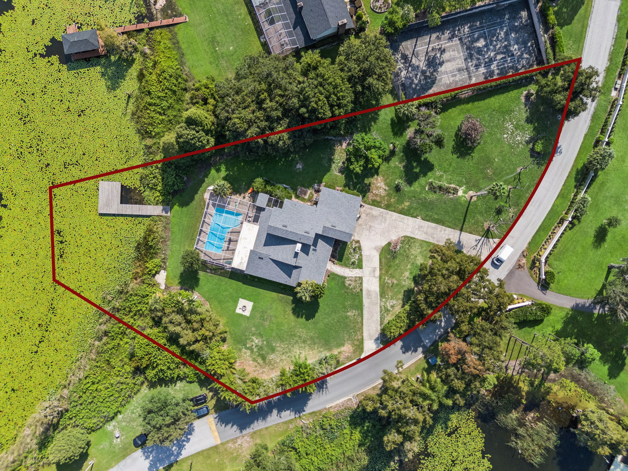 1.26 acre lot.