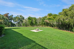 Side yard with soaring bamboo for added privacy
