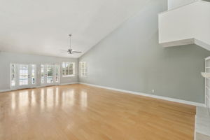 Family room overlooking the pool and patio.