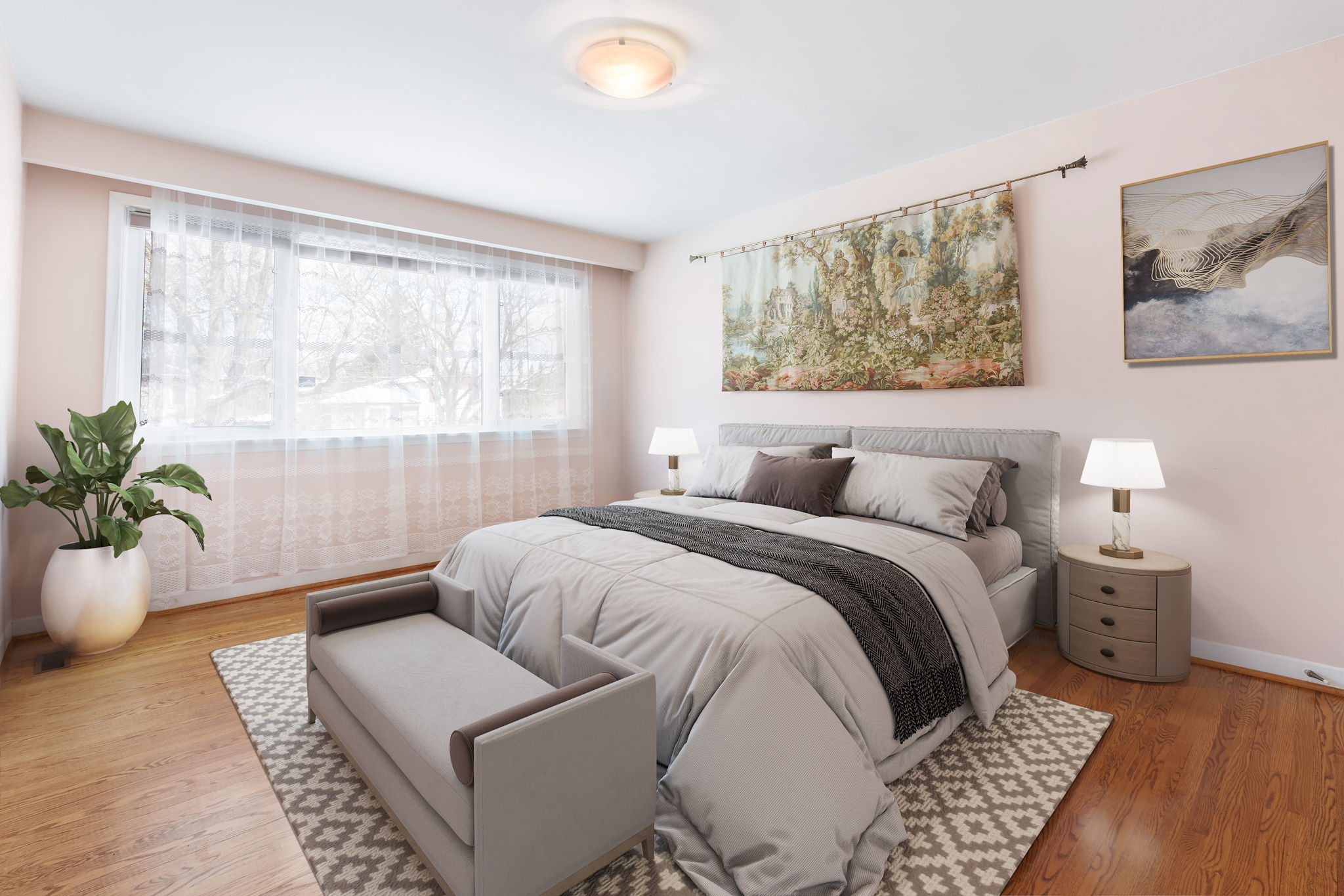 Primary Bedrm virtually staged