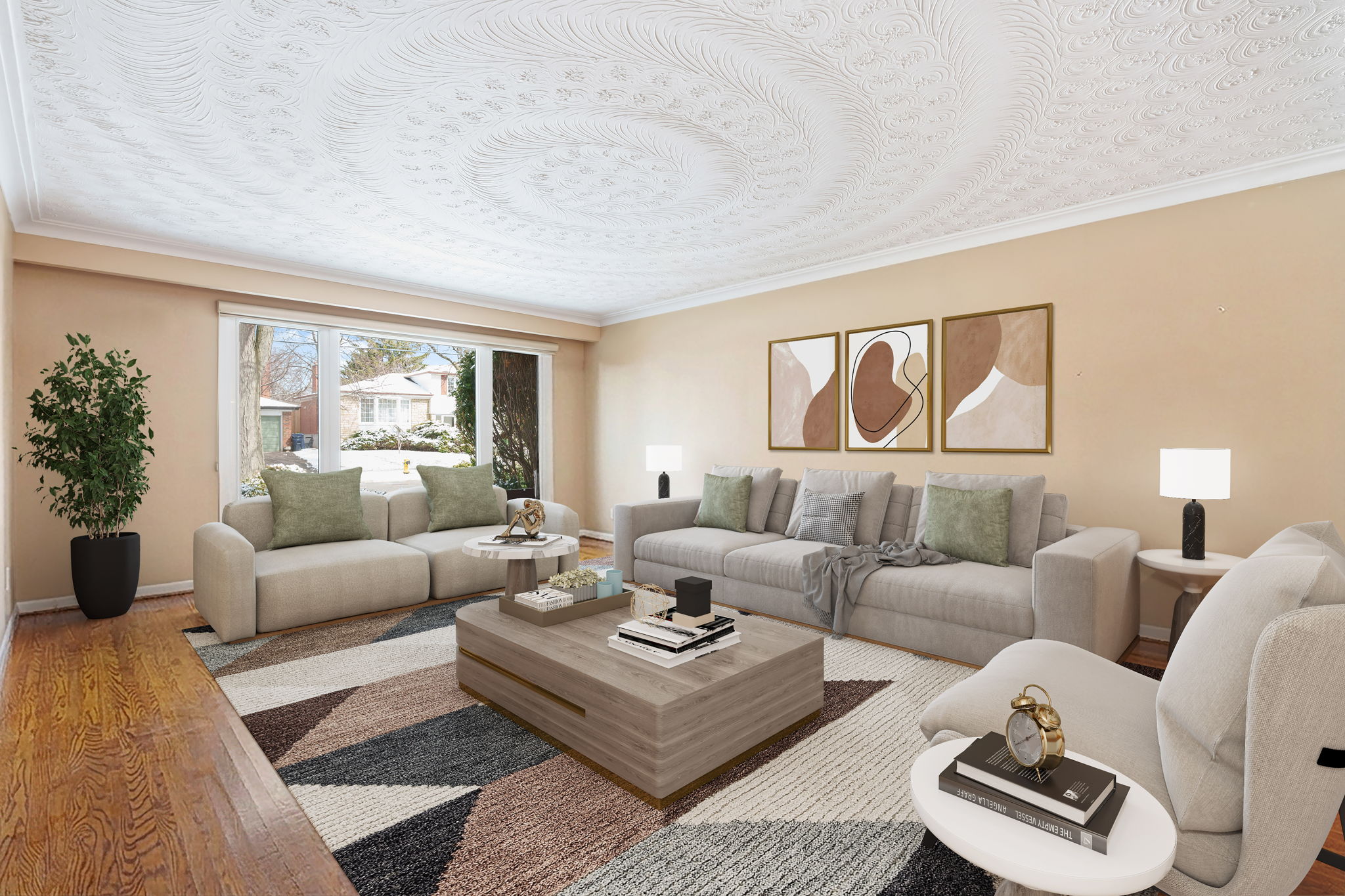 Living Room-virtually staged