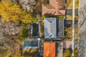 Drone view of property