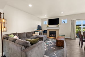 Inviting living room centered around the cozy gas fireplace.