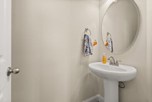 Convenient main-level powder room.