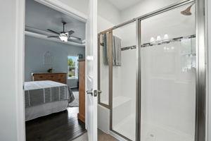 Walk-in shower with bench