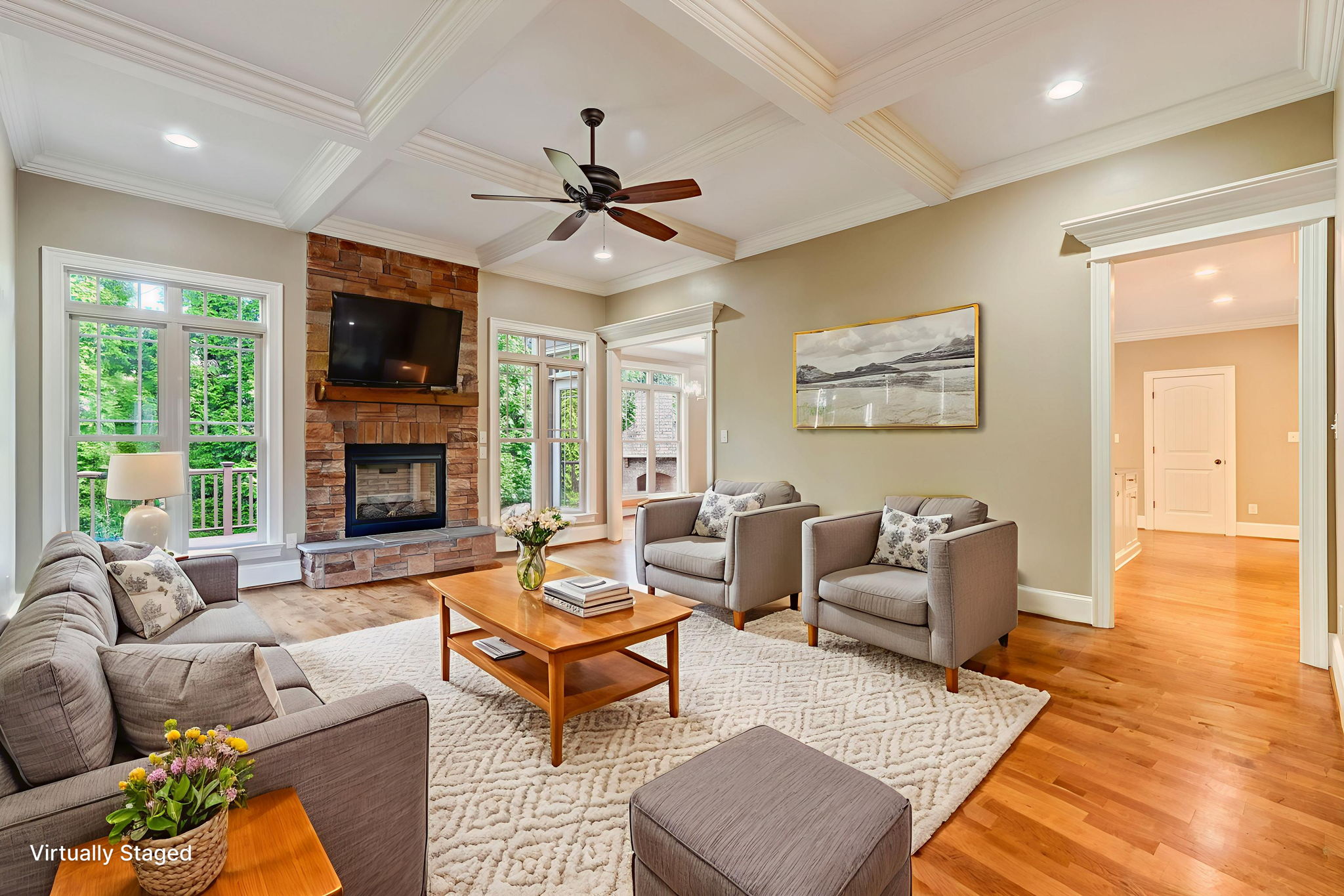 Living Room virtually staged
