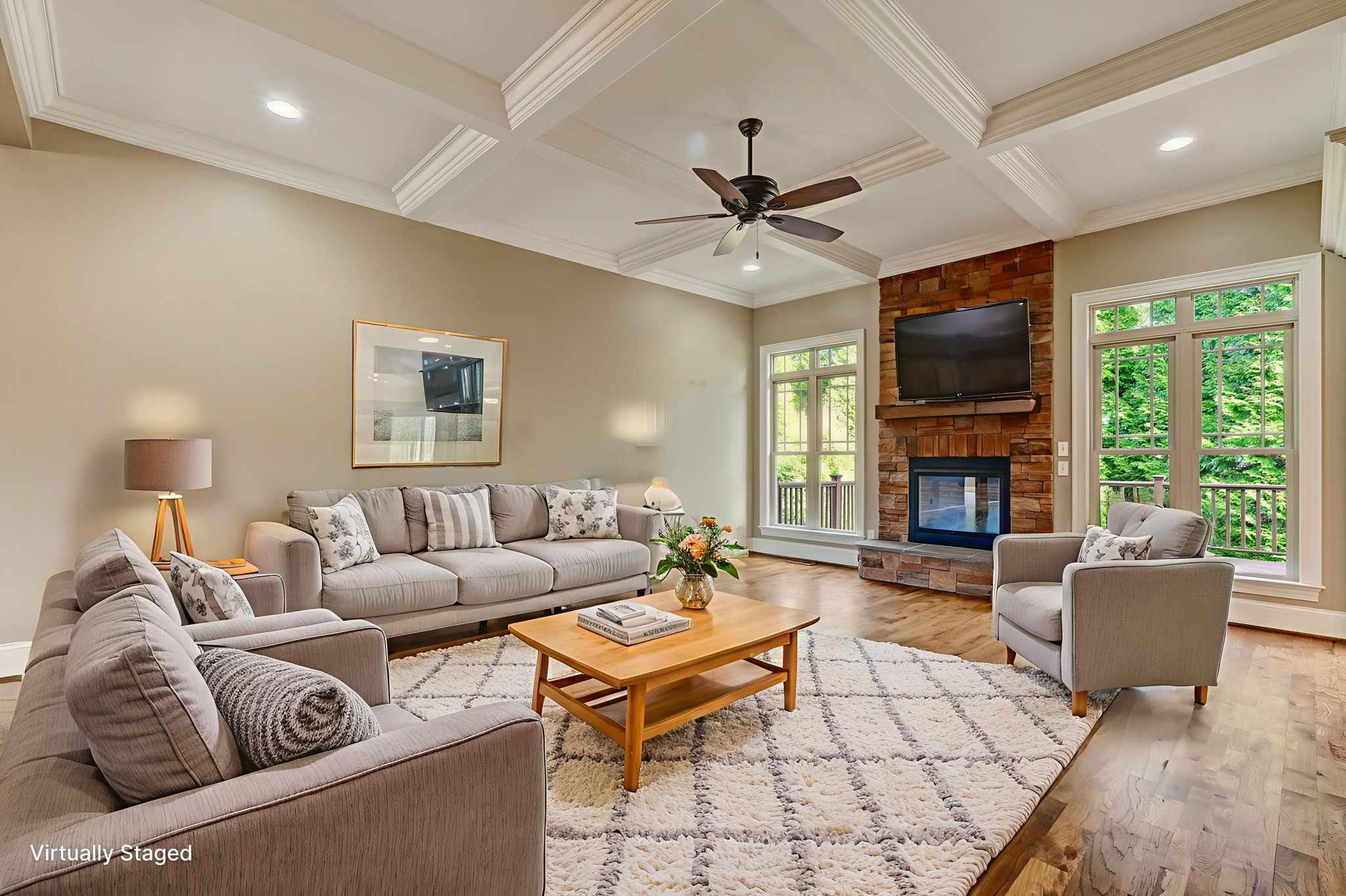 Living Room virtually staged