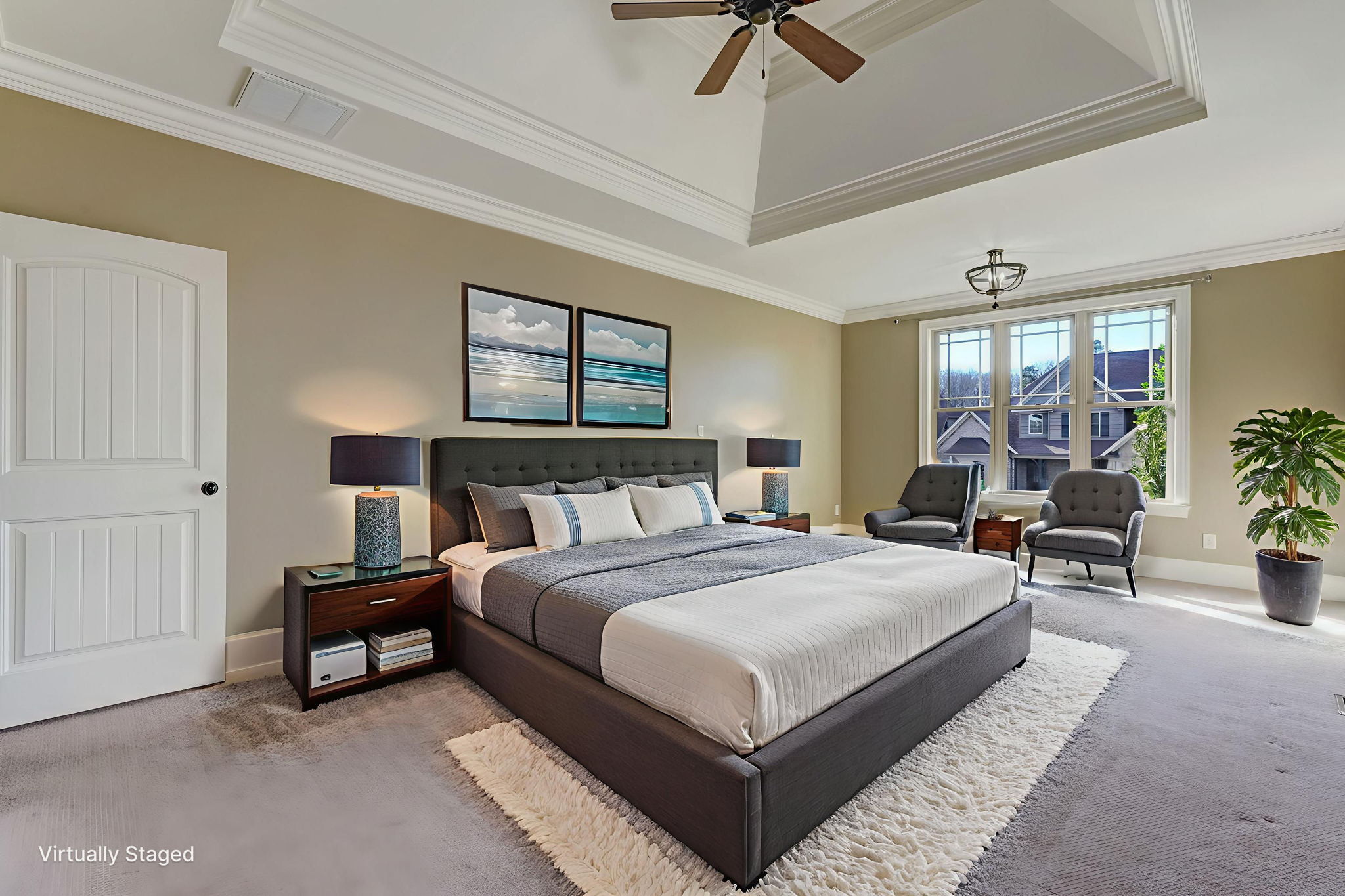 Primary Bedroom virtually staged