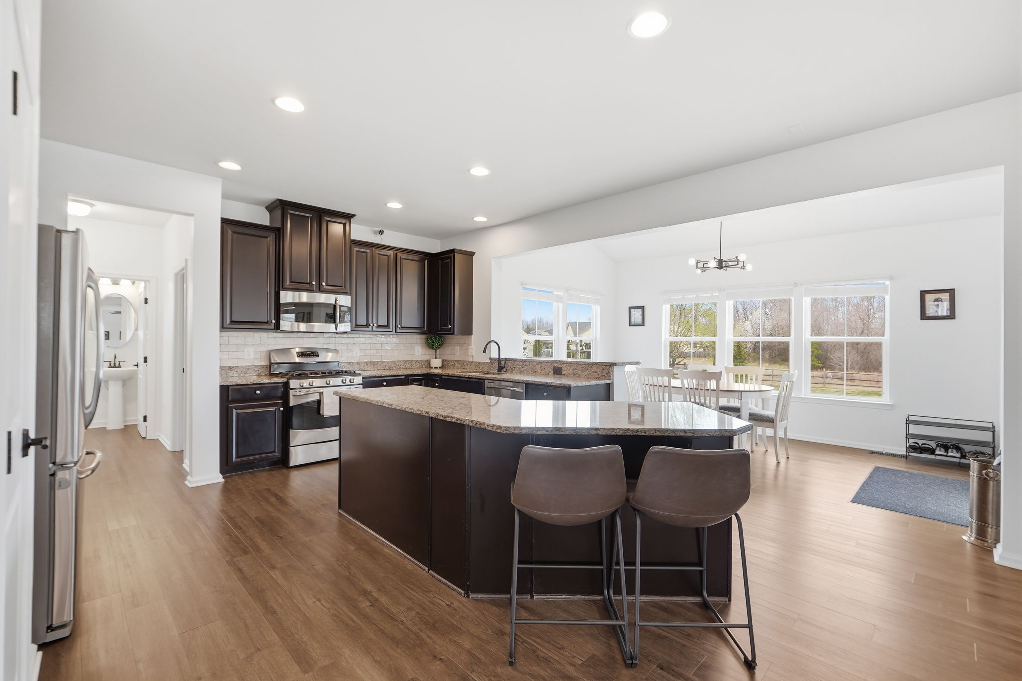 Kitchen with view of morning room