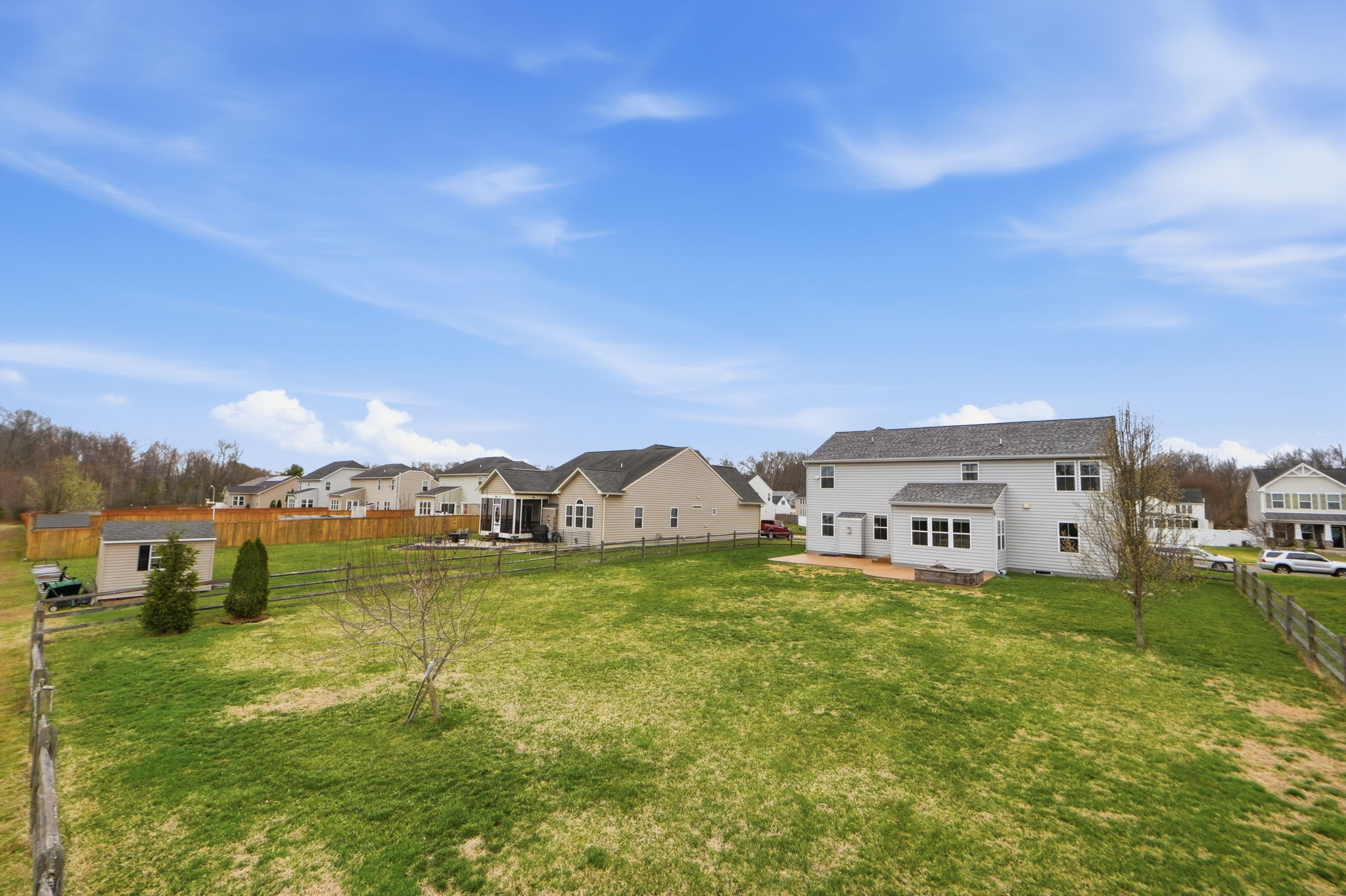 Large fenced yard on 1/3 acre