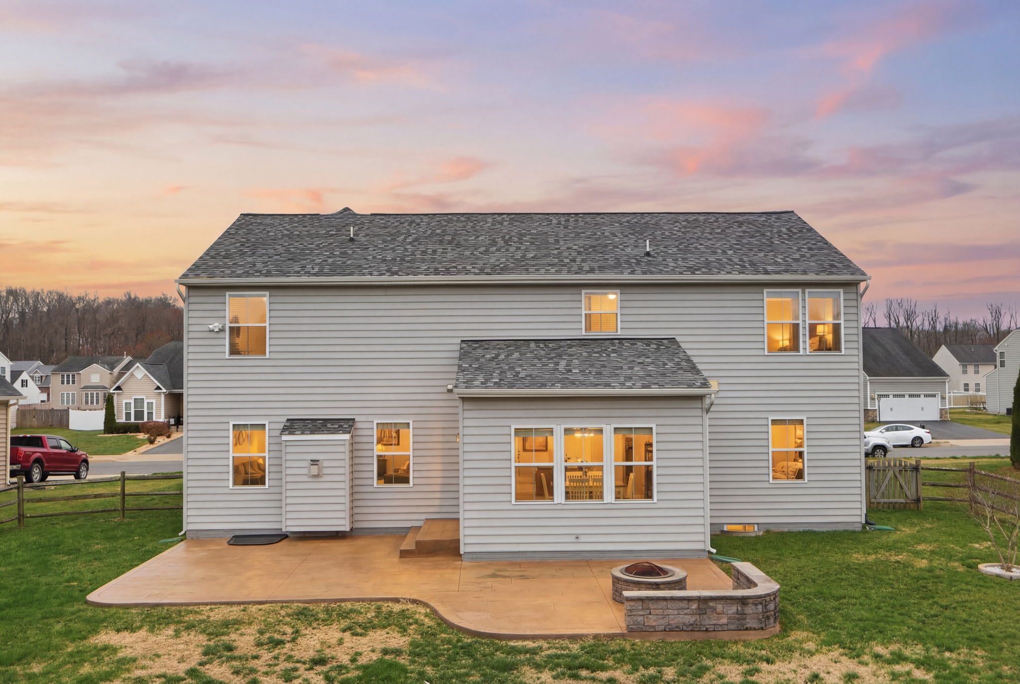 Back Yard with patio and firepit