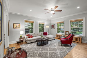 Living room with windows on two sides
