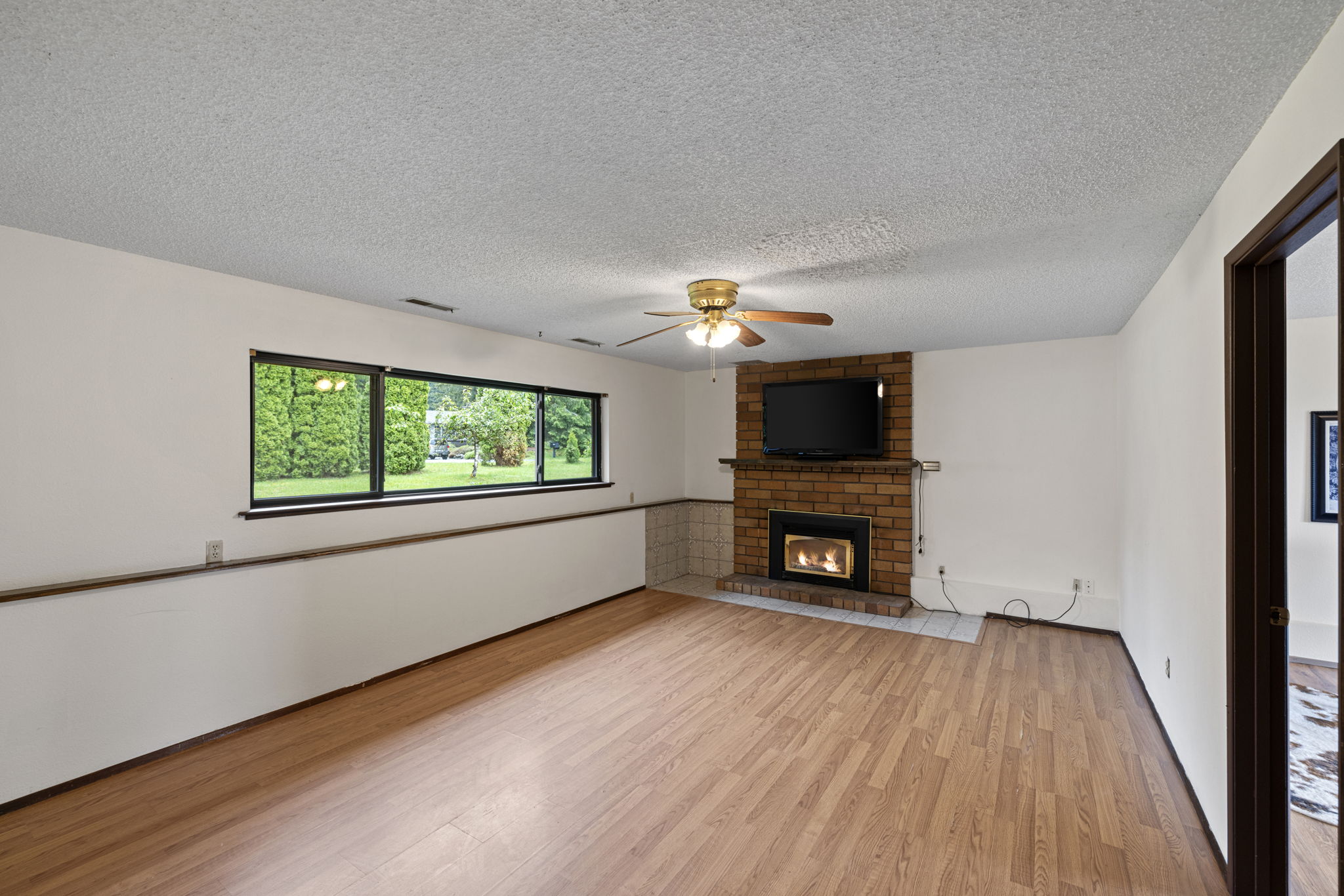 Recreation Room with propane fireplace.