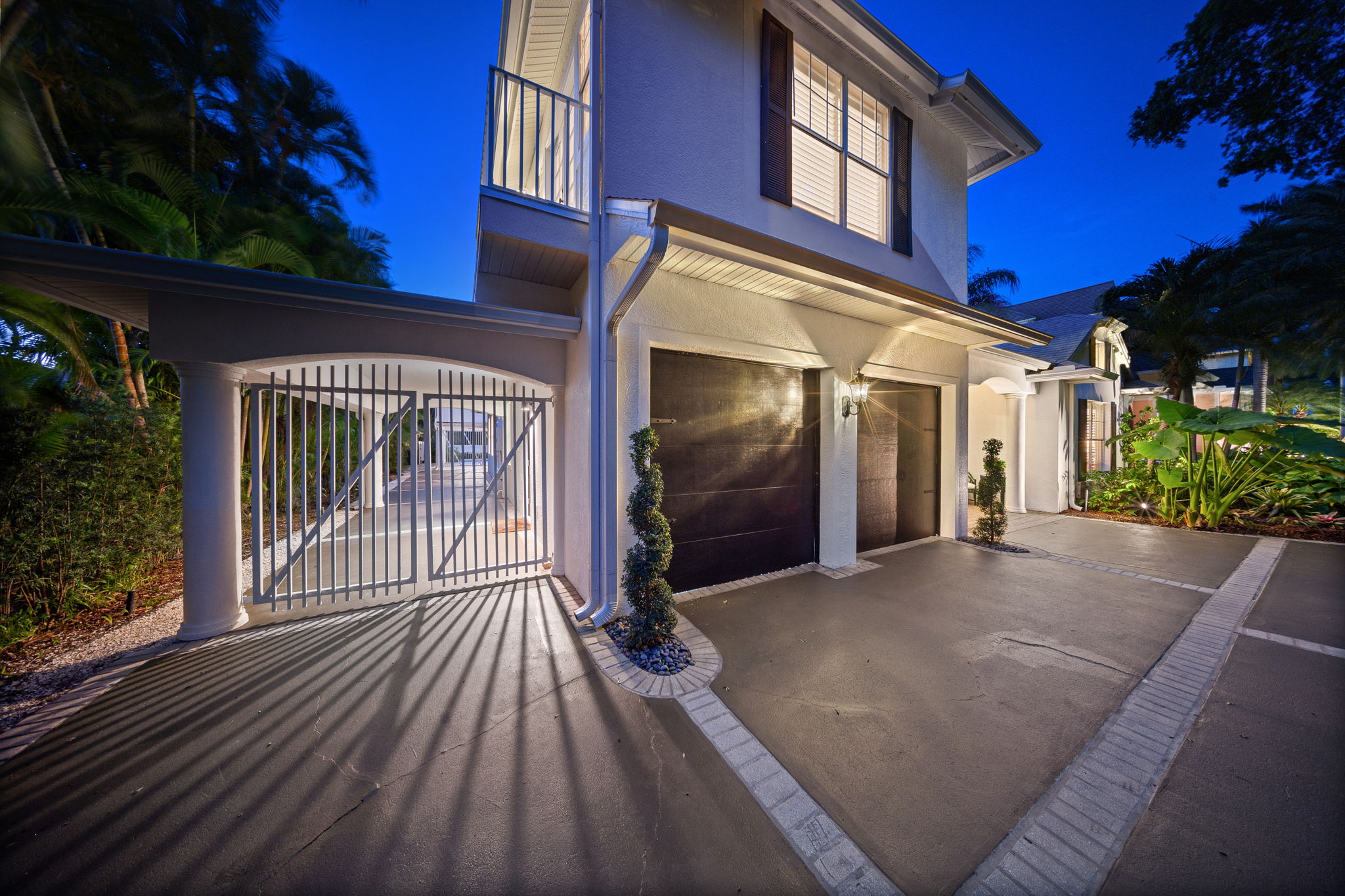 Front Elevation - Drive Through to Alley - Night View 3